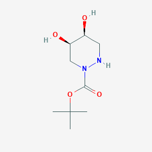 molecular formula C9H18N2O4 B2372047 Tert-butyl (4S,5R)-4,5-dihydroxydiazinane-1-carboxylate CAS No. 2173996-94-4