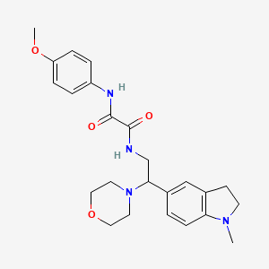 molecular formula C24H30N4O4 B2372060 N1-(4-methoxyphenyl)-N2-(2-(1-methylindolin-5-yl)-2-morpholinoethyl)oxalamide CAS No. 922014-81-1