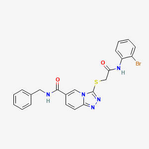 molecular formula C22H18BrN5O2S B2372062 N-benzyl-3-({[(2-bromophenyl)carbamoyl]methyl}sulfanyl)-[1,2,4]triazolo[4,3-a]pyridine-6-carboxamide CAS No. 1112398-85-2