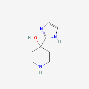 molecular formula C8H13N3O B2372083 4-(1H-Imidazol-2-yl)piperidin-4-ol CAS No. 596105-93-0