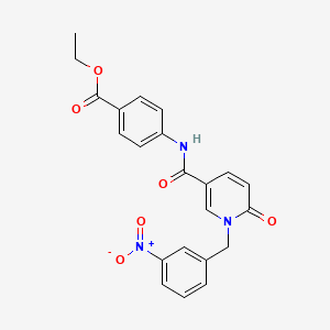 Ethyl 4-(1-(3-nitrobenzyl)-6-oxo-1,6-dihydropyridine-3-carboxamido)benzoate