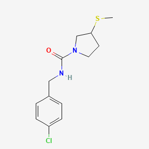 molecular formula C13H17ClN2OS B2372092 N-(4-chlorobenzyl)-3-(methylthio)pyrrolidine-1-carboxamide CAS No. 1795189-98-8