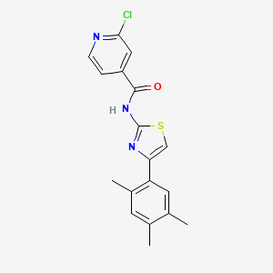 2-chloro-N-[4-(2,4,5-trimethylphenyl)-1,3-thiazol-2-yl]pyridine-4-carboxamide