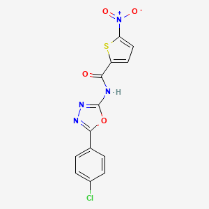 molecular formula C13H7ClN4O4S B2372108 N-[5-(4-chlorophenyl)-1,3,4-oxadiazol-2-yl]-5-nitrothiophene-2-carboxamide CAS No. 921080-02-6