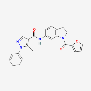 N-(1-(furan-2-carbonyl)indolin-6-yl)-5-methyl-1-phenyl-1H-pyrazole-4-carboxamide