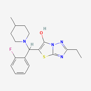 2-Ethyl-5-((2-fluorophenyl)(4-methylpiperidin-1-yl)methyl)thiazolo[3,2-b][1,2,4]triazol-6-ol