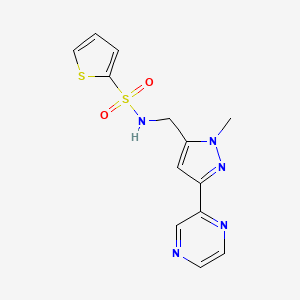 N-((1-methyl-3-(pyrazin-2-yl)-1H-pyrazol-5-yl)methyl)thiophene-2-sulfonamide