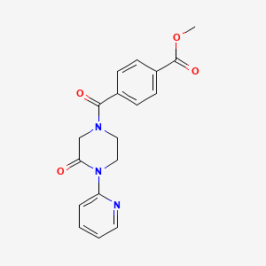 molecular formula C18H17N3O4 B2372142 Methyl 4-(3-oxo-4-(pyridin-2-yl)piperazine-1-carbonyl)benzoate CAS No. 2319635-90-8