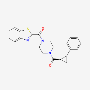 molecular formula C22H21N3O2S B2372152 Benzo[d]thiazol-2-yl(4-(2-phenylcyclopropanecarbonyl)piperazin-1-yl)methanone CAS No. 1208824-93-4