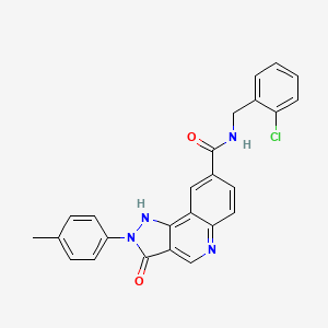 molecular formula C25H19ClN4O2 B2372153 N-[(2-chlorophenyl)methyl]-2-(4-methylphenyl)-3-oxo-1H-pyrazolo[4,3-c]quinoline-8-carboxamide CAS No. 1251611-50-3