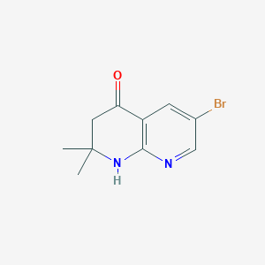 molecular formula C10H11BrN2O B2372157 6-Bromo-2,2-dimethyl-1,3-dihydro-1,8-naphthyridin-4-one CAS No. 1823955-51-6