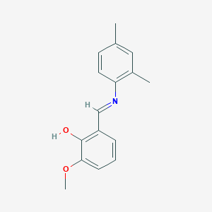 molecular formula C16H17NO2 B2372162 2-{(E)-[(2,4-dimethylphenyl)imino]methyl}-6-methoxyphenol CAS No. 105244-94-8