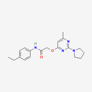 molecular formula C19H24N4O2 B2372168 N-(4-ethylphenyl)-2-{[6-methyl-2-(pyrrolidin-1-yl)pyrimidin-4-yl]oxy}acetamide CAS No. 1029777-00-1