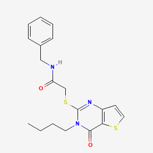 molecular formula C19H21N3O2S2 B2372181 N-benzyl-2-(3-butyl-4-oxothieno[3,2-d]pyrimidin-2-yl)sulfanylacetamide CAS No. 440328-61-0