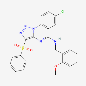 molecular formula C23H18ClN5O3S B2372183 7-chloro-N-(2-methoxybenzyl)-3-(phenylsulfonyl)[1,2,3]triazolo[1,5-a]quinazolin-5-amine CAS No. 904579-93-7