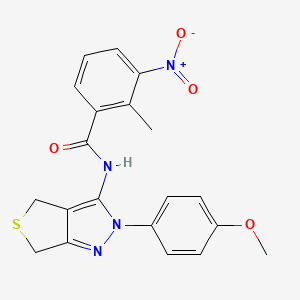 molecular formula C20H18N4O4S B2372184 N-(2-(4-methoxyphenyl)-4,6-dihydro-2H-thieno[3,4-c]pyrazol-3-yl)-2-methyl-3-nitrobenzamide CAS No. 391866-50-5