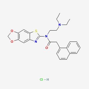 molecular formula C26H28ClN3O3S B2372186 N-[2-(diethylamino)ethyl]-N-([1,3]dioxolo[4,5-f][1,3]benzothiazol-6-yl)-2-naphthalen-1-ylacetamide;hydrochloride CAS No. 1189872-64-7