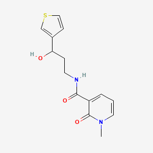 molecular formula C14H16N2O3S B2372187 N-(3-hydroxy-3-(thiophen-3-yl)propyl)-1-methyl-2-oxo-1,2-dihydropyridine-3-carboxamide CAS No. 2034548-83-7