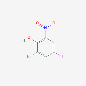 molecular formula C6H3BrINO3 B2372255 2-Bromo-4-iodo-6-nitrophenol CAS No. 1936643-46-7