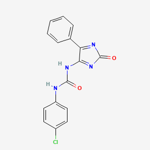 molecular formula C16H11ClN4O2 B2372267 N-(4-chlorophenyl)-N'-(2-oxo-5-phenyl-2H-imidazol-4-yl)urea CAS No. 338399-73-8