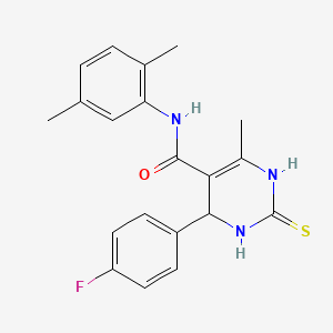 molecular formula C20H20FN3OS B2372273 N-(2,5-dimethylphenyl)-4-(4-fluorophenyl)-6-methyl-2-sulfanylidene-3,4-dihydro-1H-pyrimidine-5-carboxamide CAS No. 537680-39-0