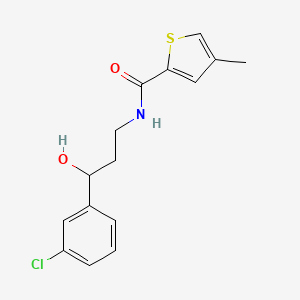 molecular formula C15H16ClNO2S B2372288 N-[3-(3-chlorophenyl)-3-hydroxypropyl]-4-methylthiophene-2-carboxamide CAS No. 2034466-70-9