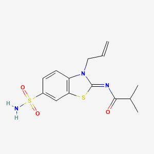 molecular formula C14H17N3O3S2 B2372295 (Z)-N-(3-allyl-6-sulfamoylbenzo[d]thiazol-2(3H)-ylidene)isobutyramide CAS No. 865180-17-2
