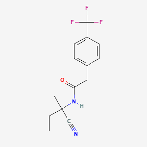 molecular formula C14H15F3N2O B2372303 N-(1-cyano-1-methylpropyl)-2-[4-(trifluoromethyl)phenyl]acetamide CAS No. 1280934-04-4