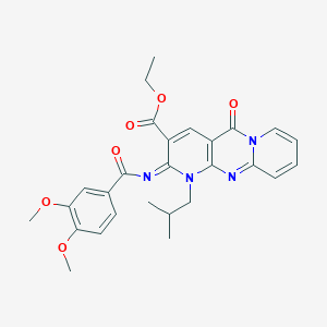 B2372312 (Z)-ethyl 2-((3,4-dimethoxybenzoyl)imino)-1-isobutyl-5-oxo-2,5-dihydro-1H-dipyrido[1,2-a:2',3'-d]pyrimidine-3-carboxylate CAS No. 534577-50-9