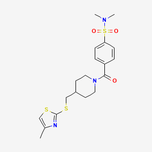 N,N-dimethyl-4-(4-(((4-methylthiazol-2-yl)thio)methyl)piperidine-1-carbonyl)benzenesulfonamide