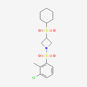 1-((3-Chloro-2-methylphenyl)sulfonyl)-3-(cyclohexylsulfonyl)azetidine