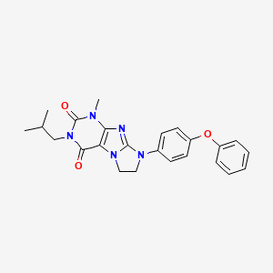 B2372340 4-Methyl-2-(2-methylpropyl)-6-(4-phenoxyphenyl)-7,8-dihydropurino[7,8-a]imidazole-1,3-dione CAS No. 893954-58-0