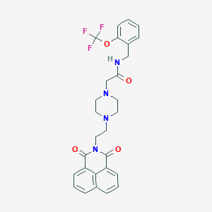 2-(4-(2-(1,3-dioxo-1H-benzo[de]isoquinolin-2(3H)-yl)ethyl)piperazin-1-yl)-N-(2-(trifluoromethoxy)benzyl)acetamide