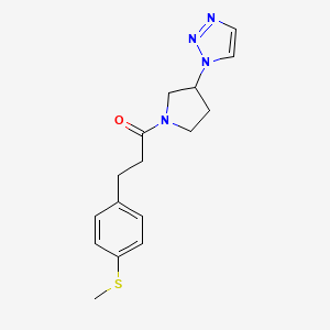 1-(3-(1H-1,2,3-triazol-1-yl)pyrrolidin-1-yl)-3-(4-(methylthio)phenyl)propan-1-one