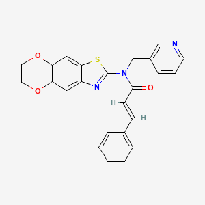 N-(6,7-dihydro-[1,4]dioxino[2',3':4,5]benzo[1,2-d]thiazol-2-yl)-N-(pyridin-3-ylmethyl)cinnamamide