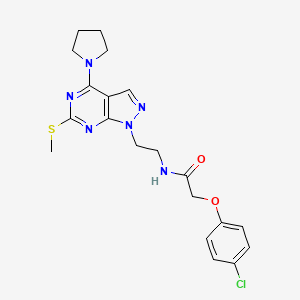 2-(4-chlorophenoxy)-N-(2-(6-(methylthio)-4-(pyrrolidin-1-yl)-1H-pyrazolo[3,4-d]pyrimidin-1-yl)ethyl)acetamide