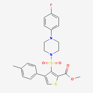 molecular formula C23H23FN2O4S2 B2372375 Methyl 3-{[4-(4-fluorophenyl)piperazin-1-yl]sulfonyl}-4-(4-methylphenyl)thiophene-2-carboxylate CAS No. 941888-68-2
