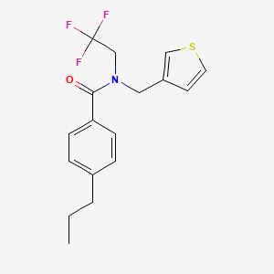 4-propyl-N-(thiophen-3-ylmethyl)-N-(2,2,2-trifluoroethyl)benzamide