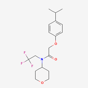 molecular formula C18H24F3NO3 B2372389 2-(4-isopropylphenoxy)-N-(tetrahydro-2H-pyran-4-yl)-N-(2,2,2-trifluoroethyl)acetamide CAS No. 1396853-32-9
