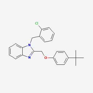 molecular formula C25H25ClN2O B2372391 2-((4-(tert-butyl)phenoxy)methyl)-1-(2-chlorobenzyl)-1H-benzo[d]imidazole CAS No. 615280-76-7