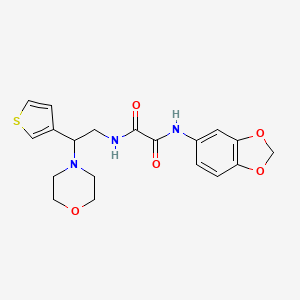 molecular formula C19H21N3O5S B2372393 N1-(benzo[d][1,3]dioxol-5-yl)-N2-(2-morpholino-2-(thiophen-3-yl)ethyl)oxalamide CAS No. 946200-99-3