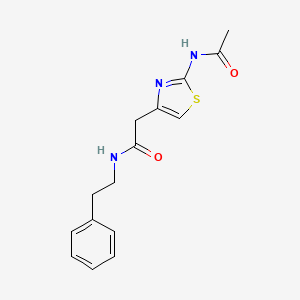 molecular formula C15H17N3O2S B2372400 2-(2-acetamidothiazol-4-yl)-N-phenethylacetamide CAS No. 921820-85-1