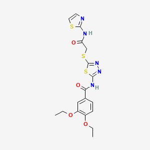 3,4-diethoxy-N-(5-((2-oxo-2-(thiazol-2-ylamino)ethyl)thio)-1,3,4-thiadiazol-2-yl)benzamide