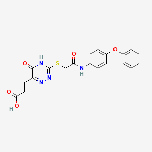 3-[5-Oxo-3-({2-oxo-2-[(4-phenoxyphenyl)amino]ethyl}sulfanyl)-4,5-dihydro-1,2,4-triazin-6-yl]propanoic acid