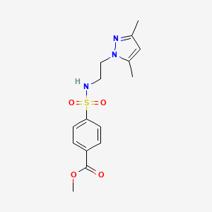 methyl 4-(N-(2-(3,5-dimethyl-1H-pyrazol-1-yl)ethyl)sulfamoyl)benzoate