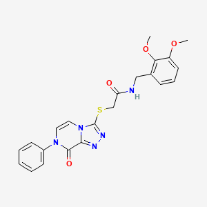 molecular formula C22H21N5O4S B2372426 N-[(2,3-dimethoxyphenyl)methyl]-2-({8-oxo-7-phenyl-7H,8H-[1,2,4]triazolo[4,3-a]pyrazin-3-yl}sulfanyl)acetamide CAS No. 1223981-60-9
