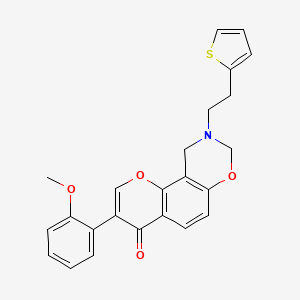 3-(2-methoxyphenyl)-9-(2-(thiophen-2-yl)ethyl)-9,10-dihydrochromeno[8,7-e][1,3]oxazin-4(8H)-one