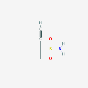 molecular formula C6H9NO2S B2372430 1-Ethynylcyclobutane-1-sulfonamide CAS No. 2137669-96-4