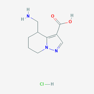 4-(Aminomethyl)-4,5,6,7-tetrahydropyrazolo[1,5-a]pyridine-3-carboxylic acid;hydrochloride