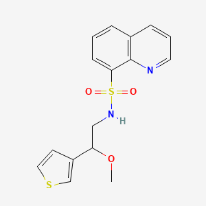 molecular formula C16H16N2O3S2 B2372454 N-(2-methoxy-2-(thiophen-3-yl)ethyl)quinoline-8-sulfonamide CAS No. 1797309-82-0